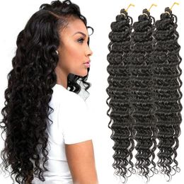 Africa Dreadlocks Synthetic Hair Extensions Wig Crochet Curly Hair Deep Wave Wavy