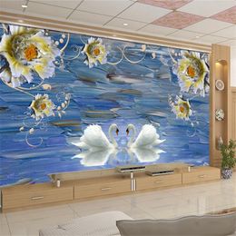 Luxury exquisite embossed flowers TV backdrop custom large fresco nonwovens environmental wallpaper papel de parede