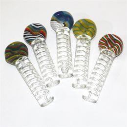 Freezable Cooling Oil Glycerin Smoking Pipes spoon glass oil burner pipe dab rigs glass bubbler ash catchers