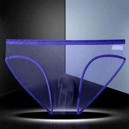 Underpants XL-3XL Transparent For Men Low-Waist Ultra-Thin Mesh U Pouch Breathable Solid Colour UnderwearUnderpants