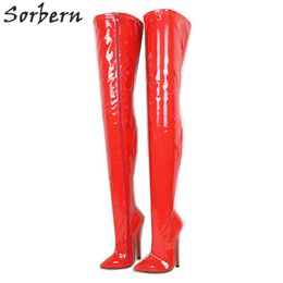 Sorbern 7 Inch High Heel Thigh High Boots Women Stilettos Pointies Toe Custom Slim Fit Ladies Long Over Knee Boots Womens Custom