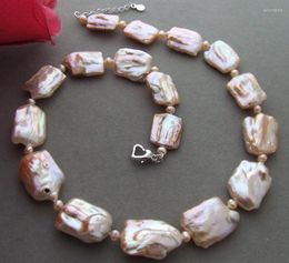 Pendant Necklaces Design Natural Irregular 18x25mm Pink Keshi Pearl Necklace 20 InchesPendant