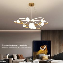 Pendant Lamps Modern Creative Ring Universe LED Chandelier Personality Bedroom Living Room Kitchen Dining El Lamp Interior Decor LightPendan