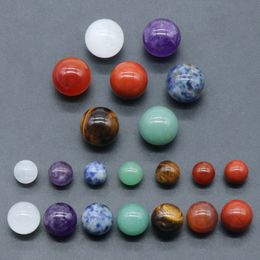 Pietra naturale 12mm 16mm 20mm Round Ball 7 Chakra Set Yoga Meditazione Ornamenti Perline Healing Energy Charms Decorazione di cristallo Regalo