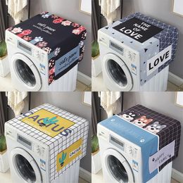 Refrigerator Dust-Proof Cover Washing Machine with Storage Pockets Bags Universal Sunscreen s Kitchen Christmas Decor 220427