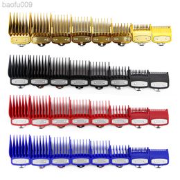 8 pcs/set Limit Comb For Electric Clipper Universal Hairdresser Professional Cutting Guide Hanging Buckle Guard Y0527 L220722
