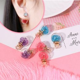 Stud Fashion Trend Colour Glass Rhinestone Earrings Purple Red Pink 8 Colour Optional For Woman JewelryStud