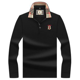 Men's Polos Spring/Summer Men's Embroidered Long Sleeve Shirt Business Casual Neckline Fashion Design 8972Men's Men'sMen's