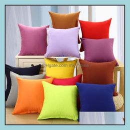 Pillow Case Pure Colour Polyester White Er Cushion Ers Decor Blank Christmas Decors Gift 45 45Cm Drop Delivery 2021 Bedding Supplies Home Tex