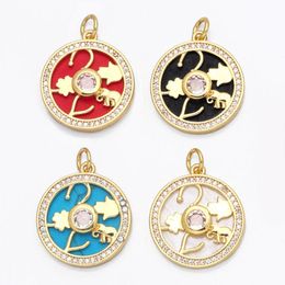 Pendant Necklaces Lucky Medallion Pendants For Necklace Making Gold Plated Copper Zirconia Handmade Accessories Jewellery Pdta685Pendant