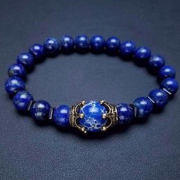 Cross-Border New Arrival Charm Men strand Bracelet Fashion Alloy Crown Tigereye Beads Bangle Jewelry Men