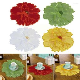 Table Mats & Pads 35cm Flowers Embroidery Placemat Mug Kitchen Dining Art Home Cloth Decoration Dustproof Pad N8i6Mats