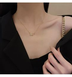 Pendant Necklaces Elegant Brooch Women Trendy Titanium Steel Necklace Rhinestone Gold Choker For Girls Engagement Birthday Party JewelryPend