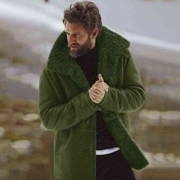 Men's Wool & Blends Cotton Warm Thick Long Sleeve Men Top Big Size Peacoat Windbreaker Mens Overcoat Male Blend Coat Casual Winter Snow Gree T220810