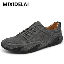 Men Shoes Fashion Genuine Leather Loafers Breathable Autumn Lace Up Comfortable Casual Shoes Outdoor Men Sneakers Flat Shoes 48