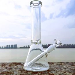 10Inches Big Glass Bongs Beaker Bong 9mm 7mm Thickness Glass Wall Super Heavy Water Pipes With 14.4 mm Male Joint Glass Bowl