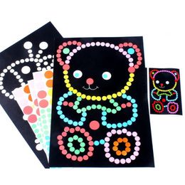 2Pcs Set DIY Cartoon Animal Dots Sticker Puzzle Game Learning Education Toys Early for Children 220716