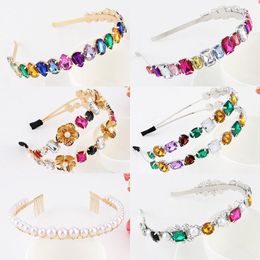 Catwalk Luxury Personality Color Rhinestone Headband New Boutique Fashion Crystal Beads Headband For Women and Girls