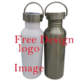 Customize Water Personalized Sports metal Bottle Print Of Feature Your Design Advertising DIY Text Name kitchenware 220706
