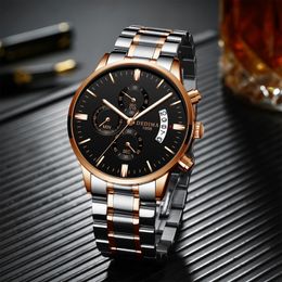 2022 Gold Watch Top Brand Luxury Men Watches Waterproof Quartz Wristwatch Relogio Masculino Business Man Watch gift D7