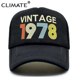 Vintage 1978 Cap Trucker Men Retro 40th Birthday Baseball Caps Black Cool Hat For