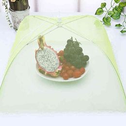 1PC Colour Food Covers Mesh Foldable Kitchen Anti Fly Mosquito Tent Dome Net Umbrella Picnic Protect Dish Cover Kitchen Accessories Y220526