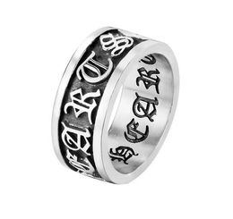 Men Punk Vintage Band Rings fashion individuality carving motorcycle titanium Stainless Steel cross Trend Hip Hop Ring Jewellery accessories size 7-12 Party Gift