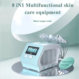 Portable 8 In 1 Oxygen Small Bubble Microdermabrasion Machine Aqua Facial Peel H2O2 RF Face Lifting Skin Tightening Ultrasonic Beauty Equipment