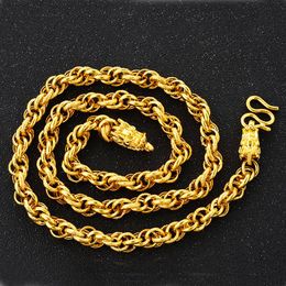 Chains Twisted Faucet Necklace Chain Men Handsome Yellow Gold Filled Hip Hop Classic Male Jewelry GiftChains