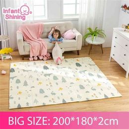 Infant Shining 2CM Baby Mat Play Mat for Kids 180x200x2cm Playmat Thicker Bigger Kids Carpet Soft Baby Rugs Crawling Floor Mats 210402