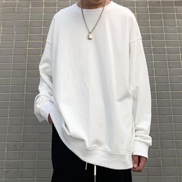 Men's Hoodies & Sweatshirts Hip-Hop Harajuku Cotton Basic Solid Colour Sweater Men's Autumn White Punk Jacket Oversize Pullover Goth Grun