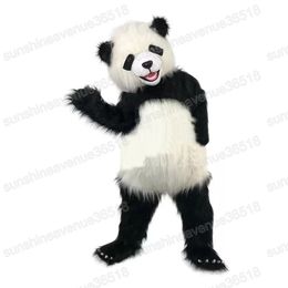 Halloween Long Hair Panda Mascot Costume Cartoon theme character Carnival Unisex Adults Size Christmas Birthday Party Fancy Outfit