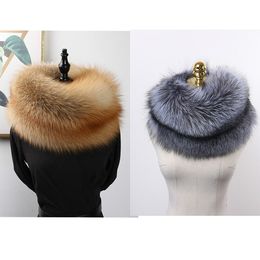 Women Real Whole Fox Fur Scarf Collar Double Layer Fur Neckerchief Shawls