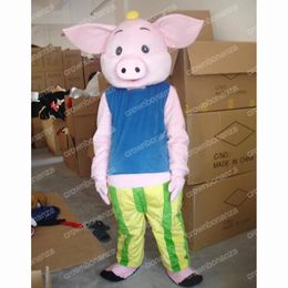 halloween pink pig Mascot Costumes Cartoon Mascot Apparel Performance Carnival Adult Size Promotional Advertising Clothings