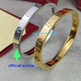 18 Au750 Love Gold K Never Fade Official Replica Bracelet 16-19 Size With Counter Box TOP Quality Brand Vintage For Man Bangle Ladies Premium Gifts 108142