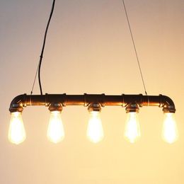 Pendant Lamps Loft Lamp Lights Bedroom Hanglamp Bar Cafe LED Vintage Light Fixtures Water Pipe 5 Heads Hanglampen Home LightingPendant