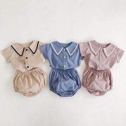 Clothing Sets Summer Baby Boy Preppy Style Infant Girls Clothes Cotton Tee And Bloomer SetClothing