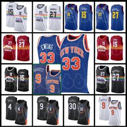 Retro Patrick 33 Ewing 15 Jokic Jamal 27 Murray Jersey Nikola Nuggets''Knicks''RJ 9 Barrett Julius 30 Randle Derrick 4 Rose Kemba 8 Walker Basketball Jerseys