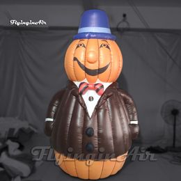 Walking Inflatable Pumpkin Man Halloween Costume 3m Customised Adult Wearable Blow Up Pumpkin Ghost Suit For Party Event