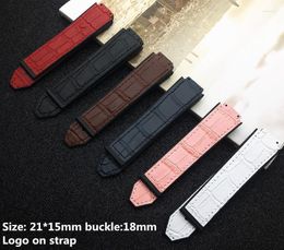 Colourful Leather Silicone Watchband For Strap Women And Watch Accessories 15 21mm Belt 18mm Buckle Logo On Hele22