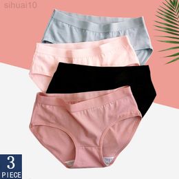 strings thong woman underwear women 3 pcs/set Cotton Briefs For Women Underwear Seamless Short Underpant Briefs Woman Solid Color Short L220801