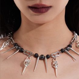 Niche Gothic Collarbone Necklace Hip Hop Rock Punk Dark Street Titanium Steel Personality Jewelry Accessories For Men And Women