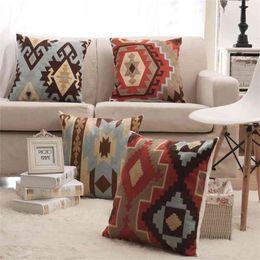 Embroidered Cushions Covers Kilim Pattern Pillow Case Covers Embroidery Decorative Pillow Case Case Covers Home Decor For Sofa 45x45cm 210401