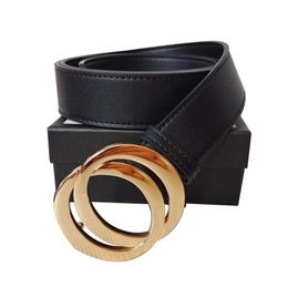 Belt Designer Women Men Fashion Belts Genuine leather Gold Silver Black Big Buckle strap Black Colour 3.8cm Width With Box