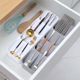 Kitchen Cutlery Storage Tray Knife holder Organiser Container Spoon Fork Separation Block Holder 210309