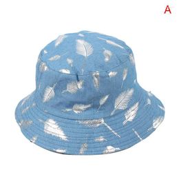 Wide Brim Hats Female Tide Wild Double-sided Wear Top Hat Feather Bucket Men's Casual Couple Sun Visor Scot22