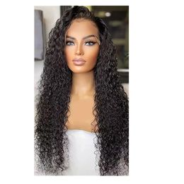 Brazilian remy kinky Curly 13x4 Transparent Lace Front Human Hair Wigs Loose Deep Wave Lace Closure Frontal Wig For Black Women 150%density water wavy