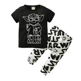 Clothing Sets Brand Toddler Baby Boy Clothes For 0-24Months Cute Cartoon T-shirt Letters Print Pants 2Pcs Casual Born Summer OutfitClothing