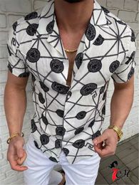 Men Casual Shirts Printing Hawaii Short Sleeve Print Blouse Streetwear Lapel summer outdoor loose fashion button down beach party style plus size blouse