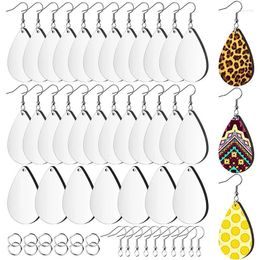 Keychains Sublimation Blank Earrings Unfinished Teardrop Heat Transfer Printing Pendant For Jewellery DIY MakingKeychains Fier22